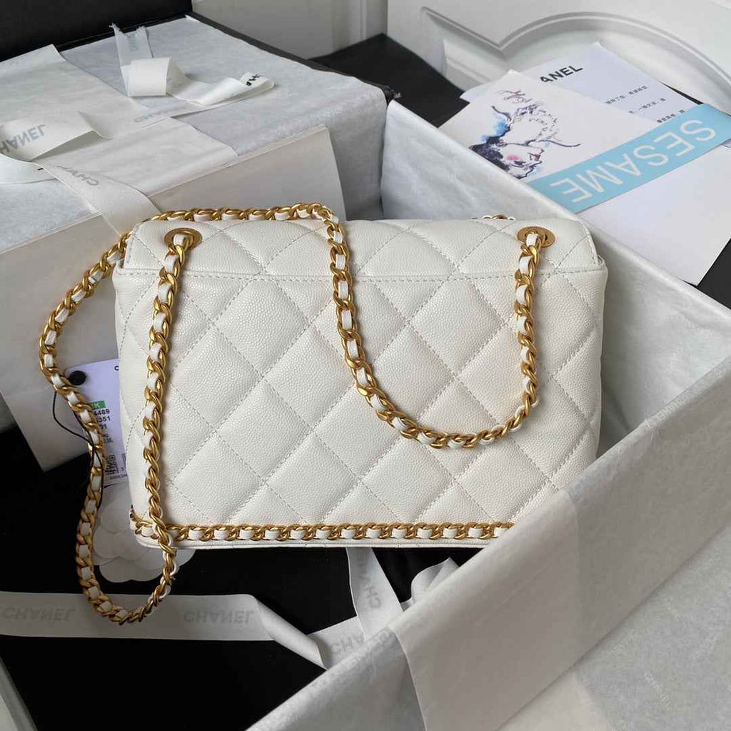 Chanel Small Flap Bag AS4489 Calfskin White