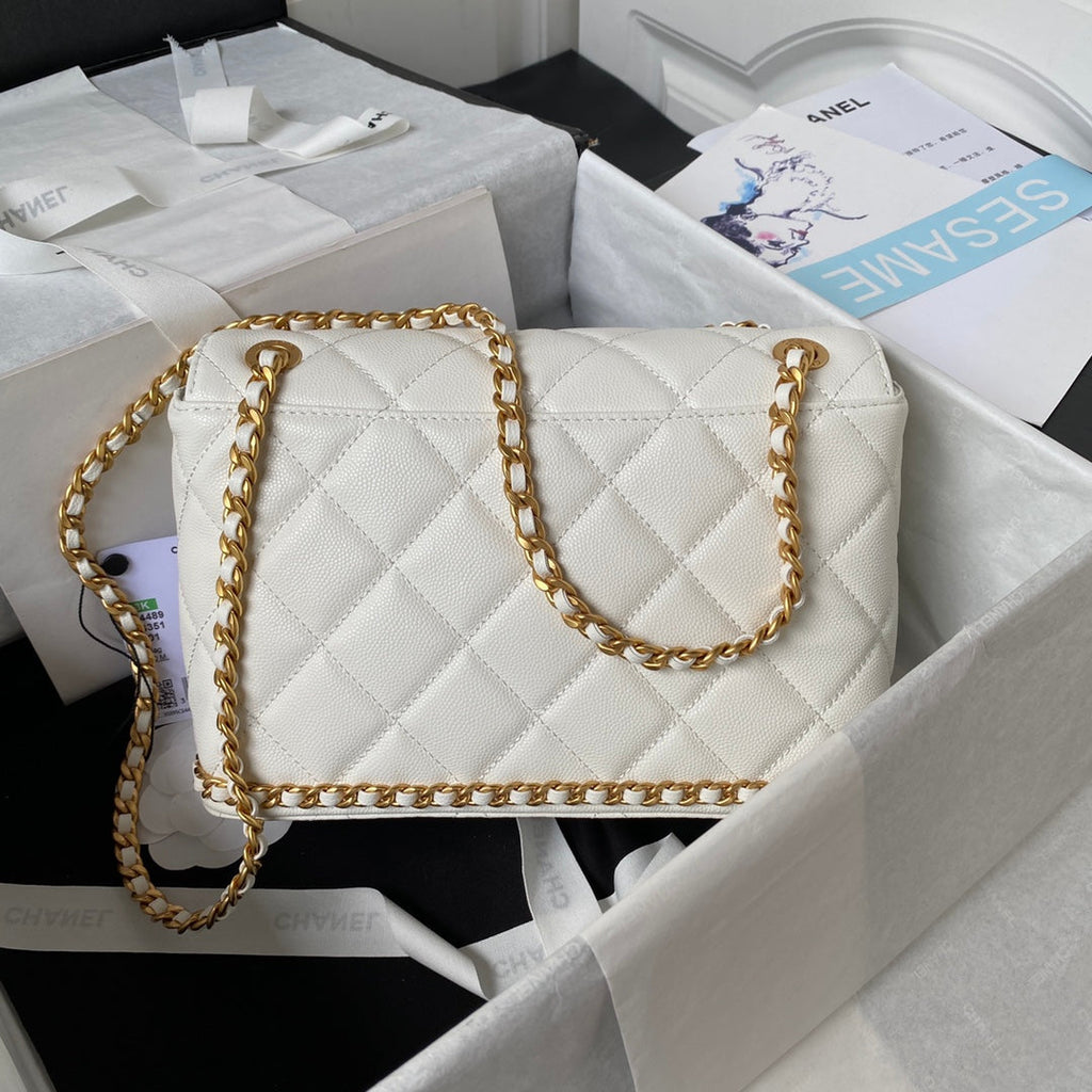 Chanel Small Flap Bag AS4489 Calfskin White