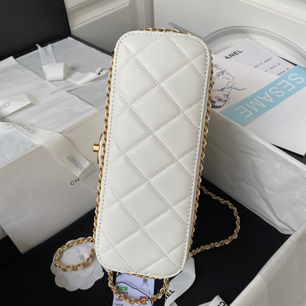 Chanel Small Flap Bag AS4489 Calfskin White