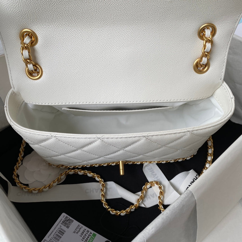 Chanel Small Flap Bag AS4489 Calfskin White