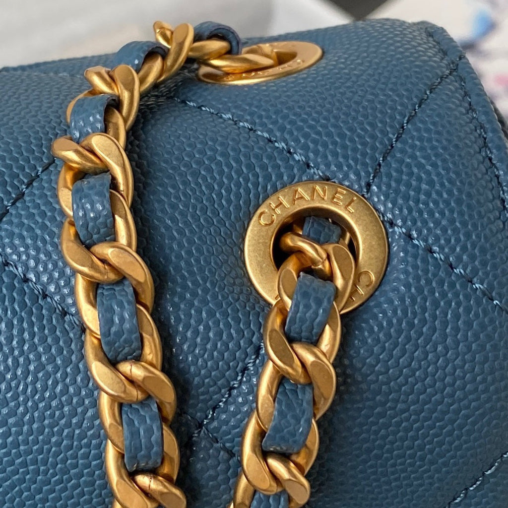 Chanel Small Flap Bag AS4489 Calfskin Blue