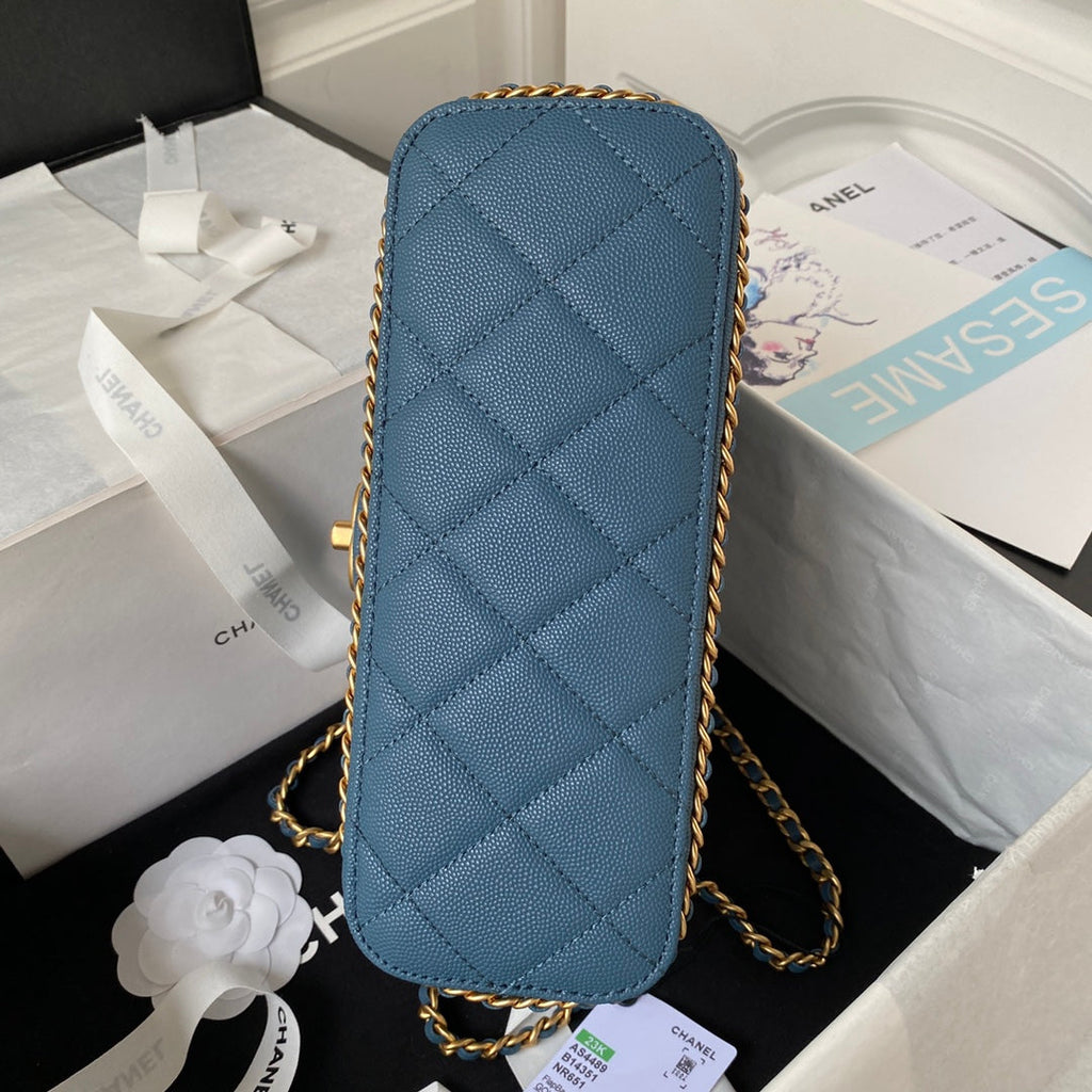 Chanel Small Flap Bag AS4489 Calfskin Blue