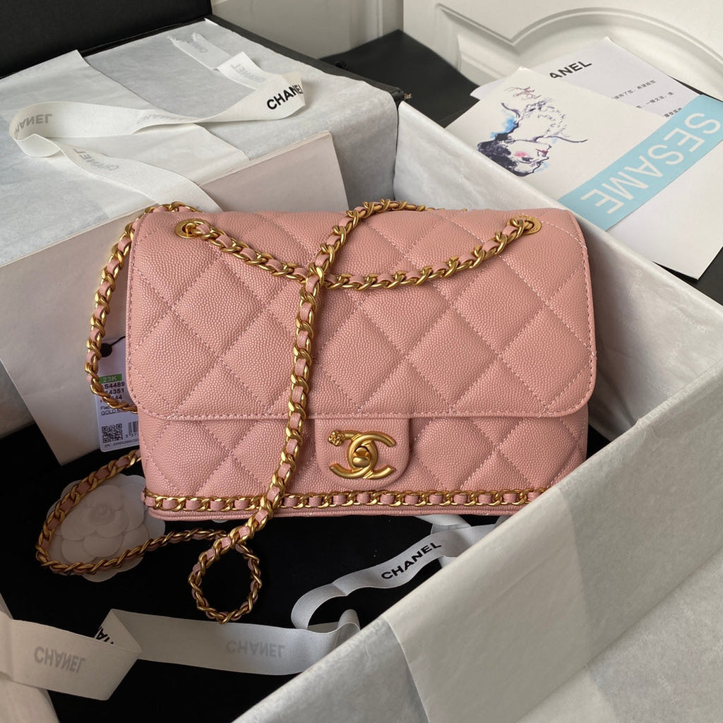 Chanel Small Flap Bag AS4489 Calfskin Pink