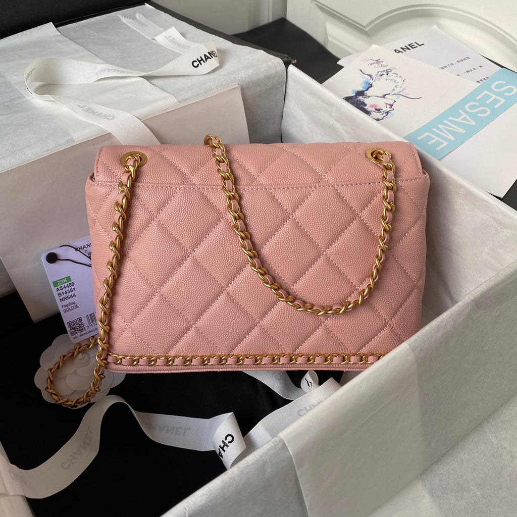 Chanel Small Flap Bag AS4489 Calfskin Pink