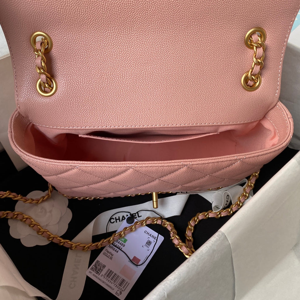 Chanel Small Flap Bag AS4489 Calfskin Pink