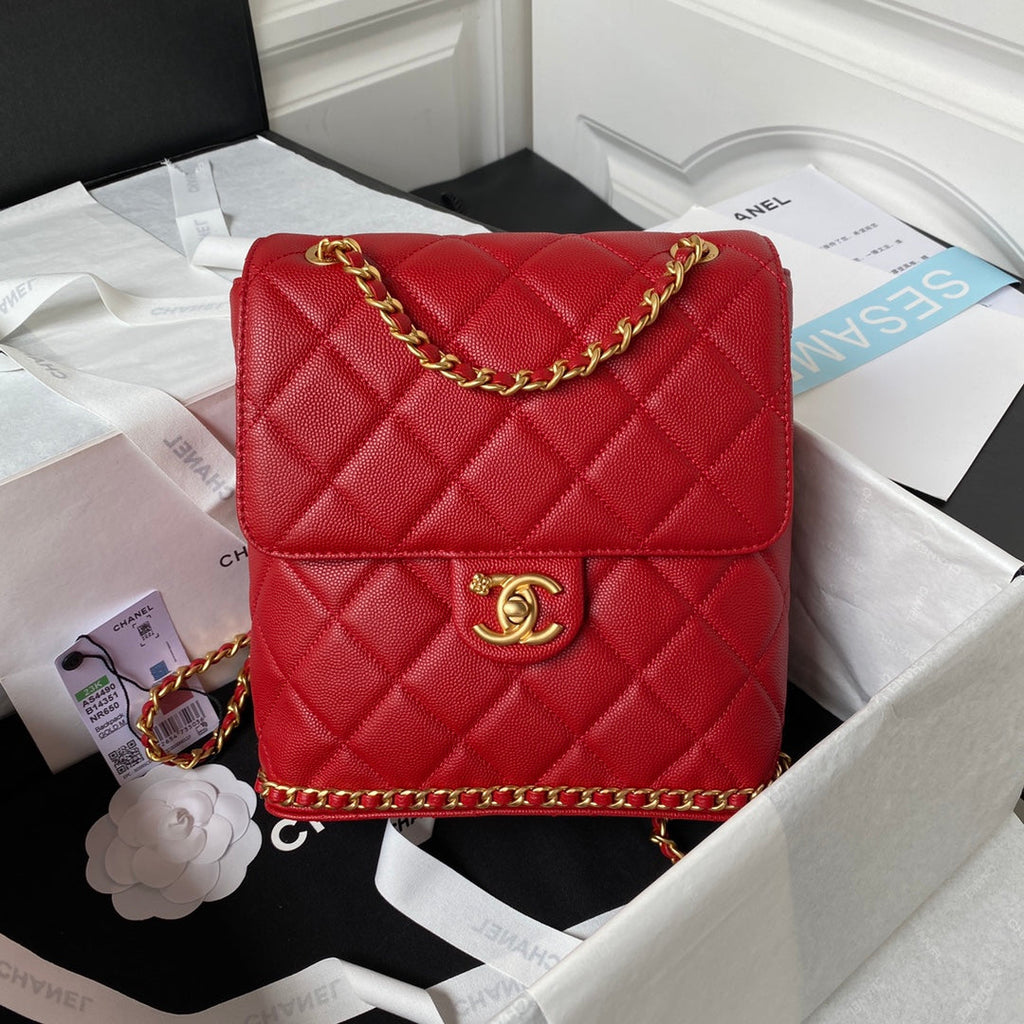 Chanel Small Flap Bag AS4490 Calfskin Red