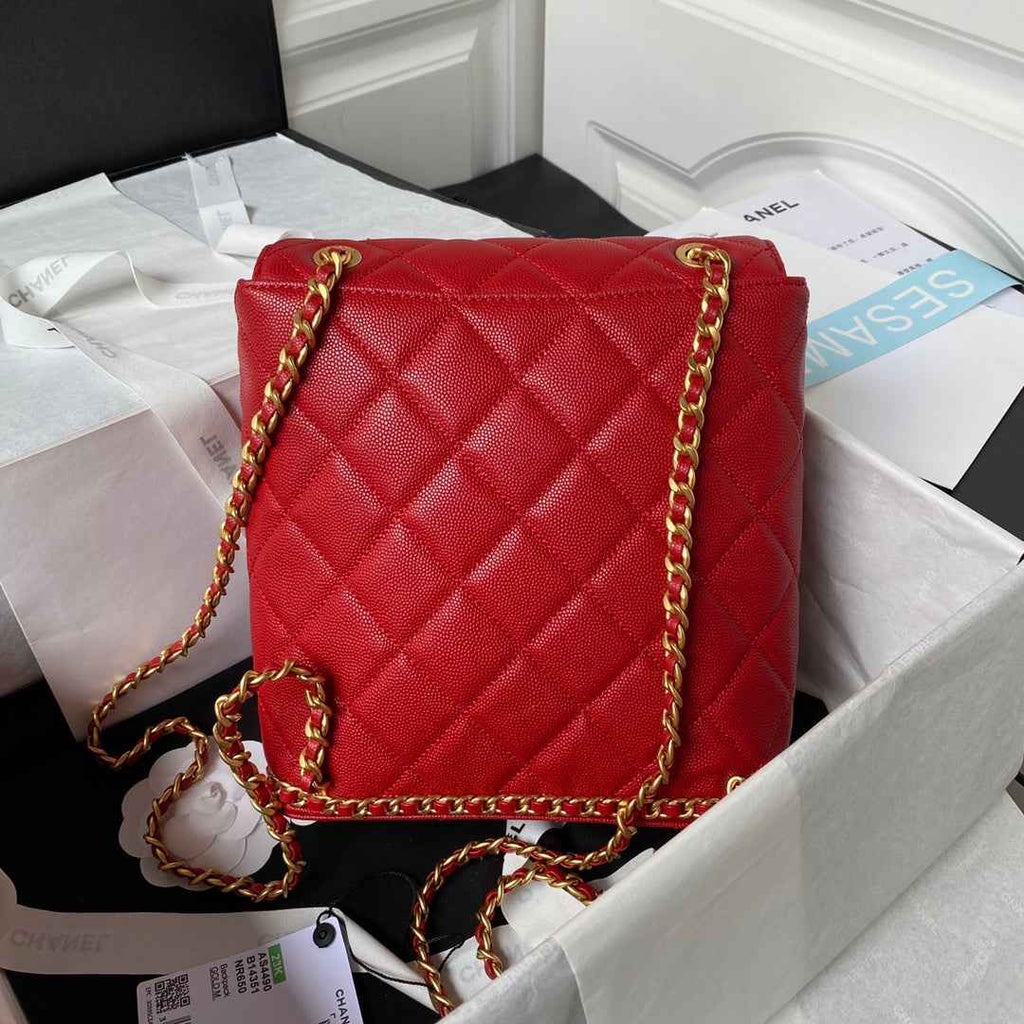 Chanel Small Flap Bag AS4490 Calfskin Red