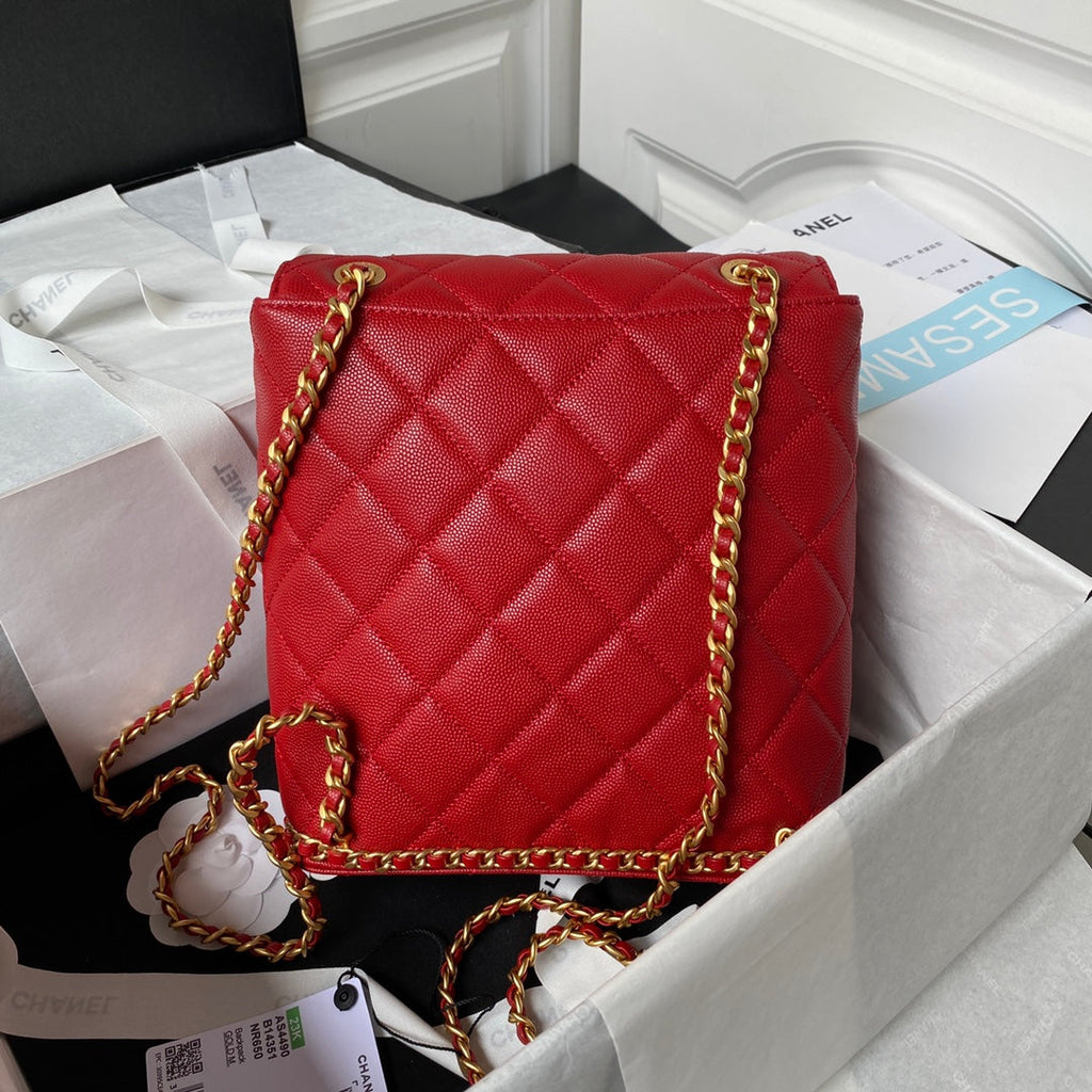 Chanel Small Flap Bag AS4490 Calfskin Red
