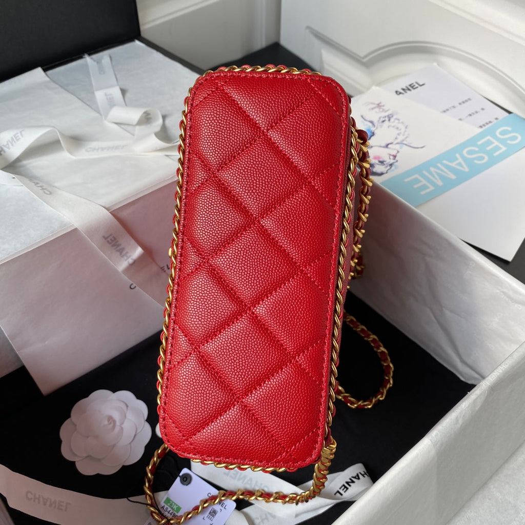 Chanel Small Flap Bag AS4490 Calfskin Red