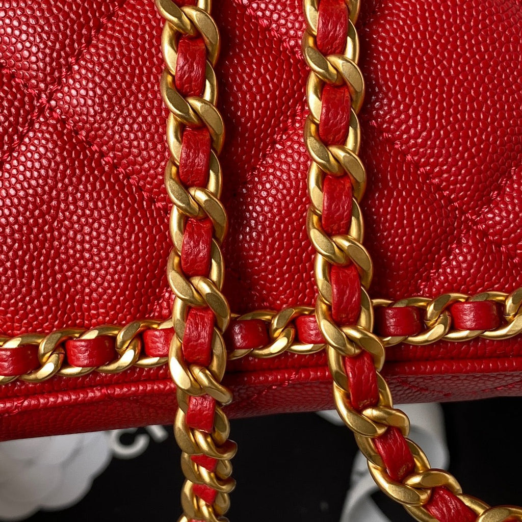 Chanel Small Flap Bag AS4490 Calfskin Red
