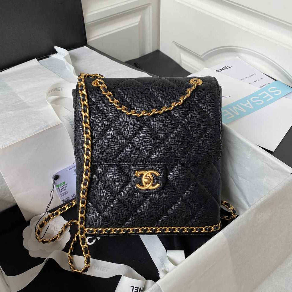 Chanel Small Flap Bag AS4490 Calfskin Black