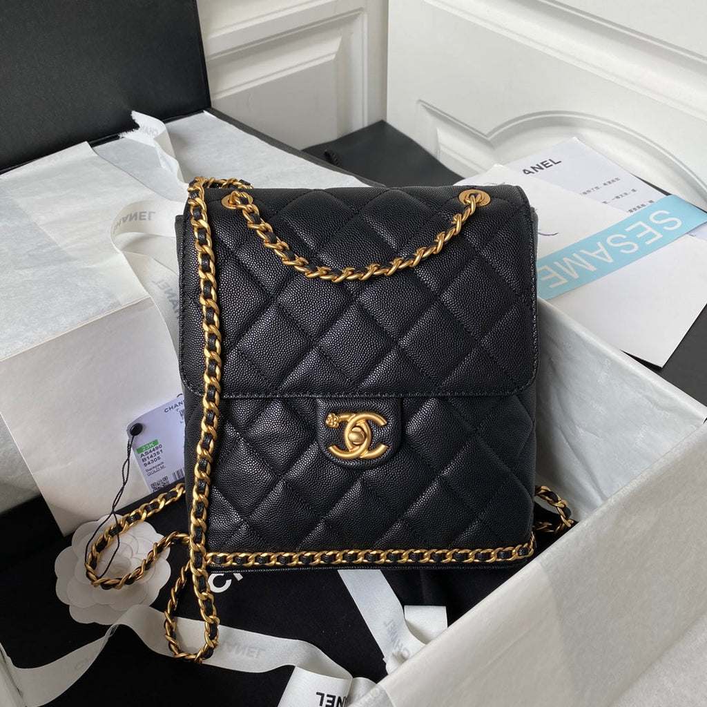 Chanel Small Flap Bag AS4490 Calfskin Black