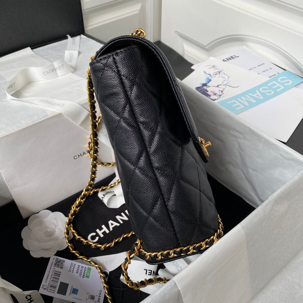 Chanel Small Flap Bag AS4490 Calfskin Black