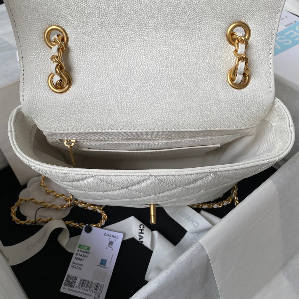 Chanel Small Flap Bag AS4490 Calfskin White