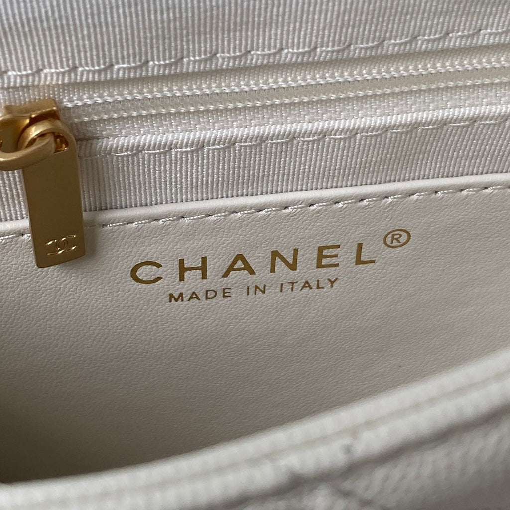 Chanel Small Flap Bag AS4490 Calfskin White
