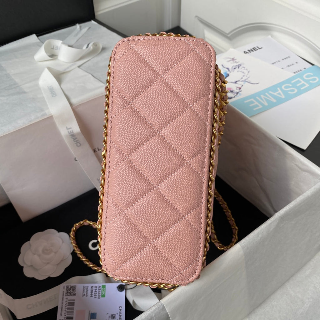 Chanel Small Flap Bag AS4490 Calfskin Pink