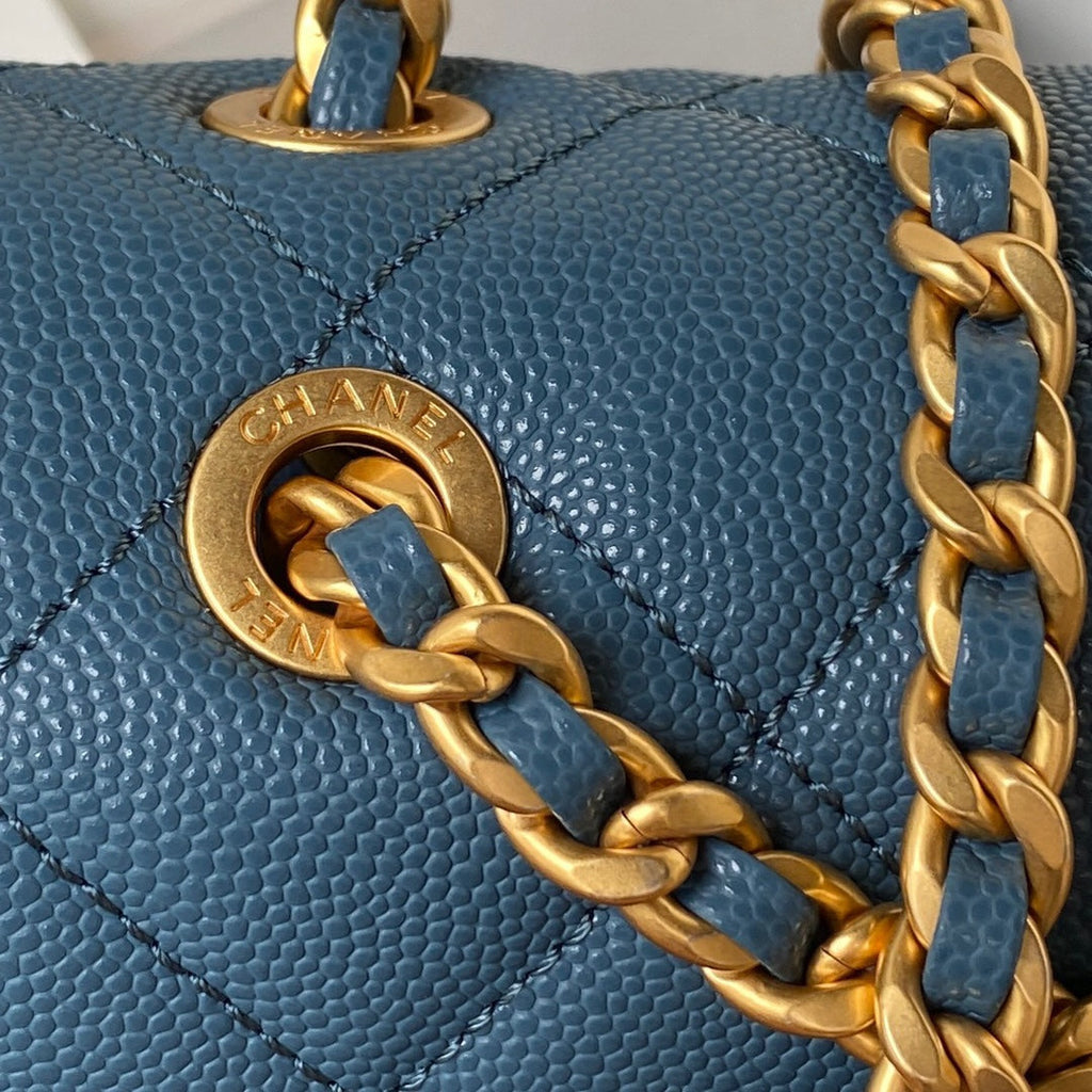 Chanel Small Flap Bag AS4490 Calfskin Blue