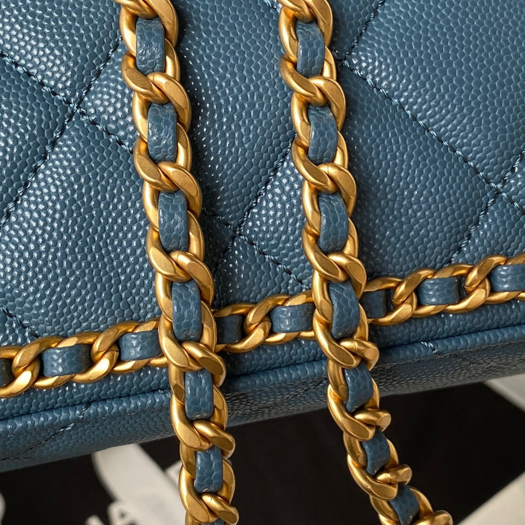 Chanel Small Flap Bag AS4490 Calfskin Blue