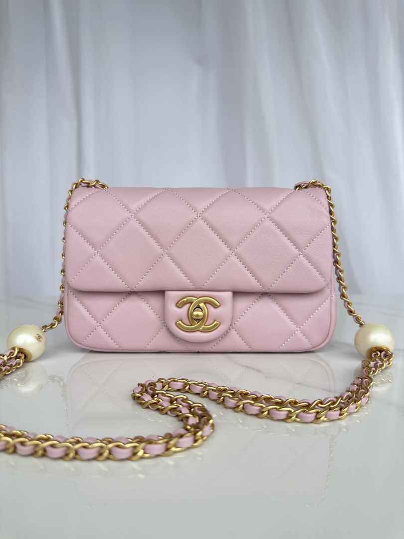 Chanel Small Flap bag AS4861 Pink Lambskin