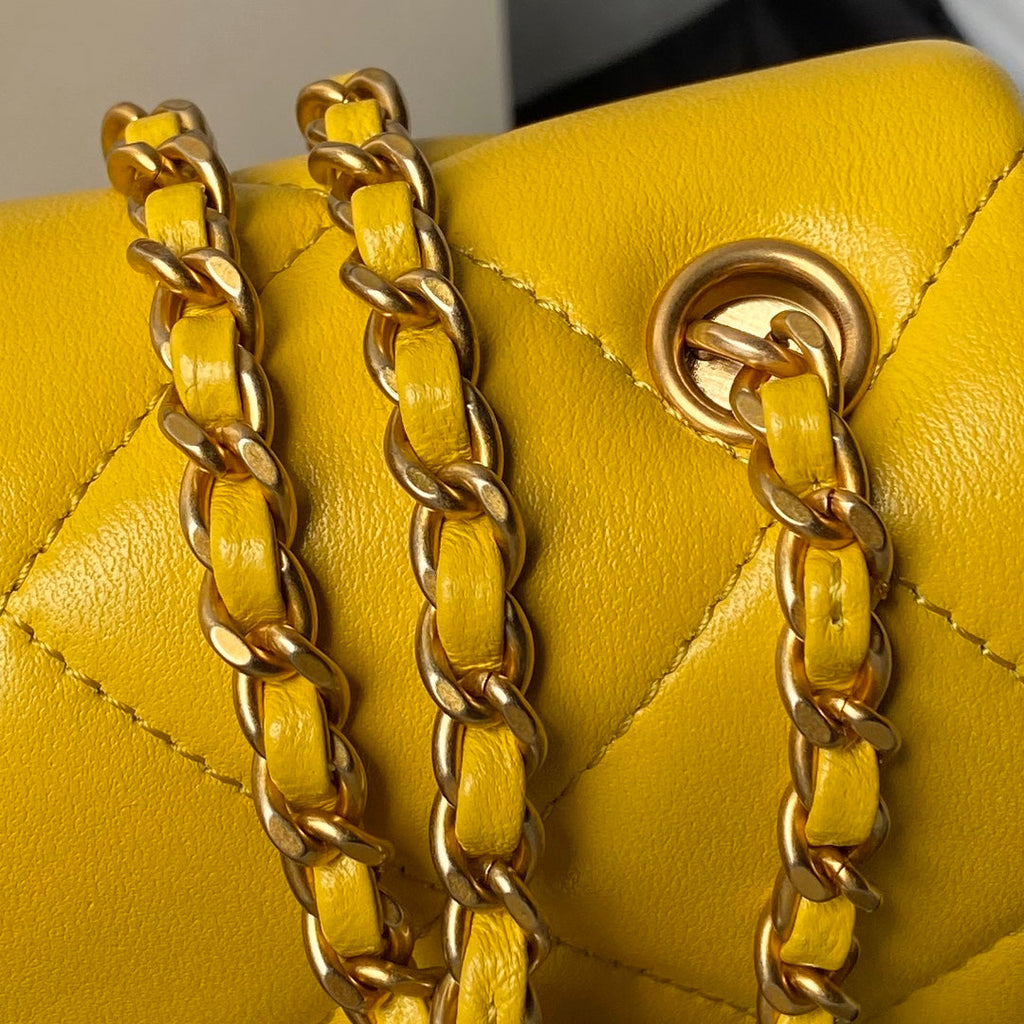 Chanel Small Flap bag AS4861 Yellow Lambskin