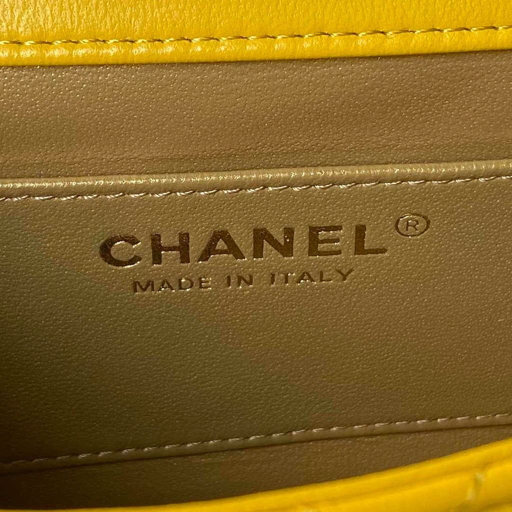 Chanel Small Flap bag AS4861 Yellow Lambskin