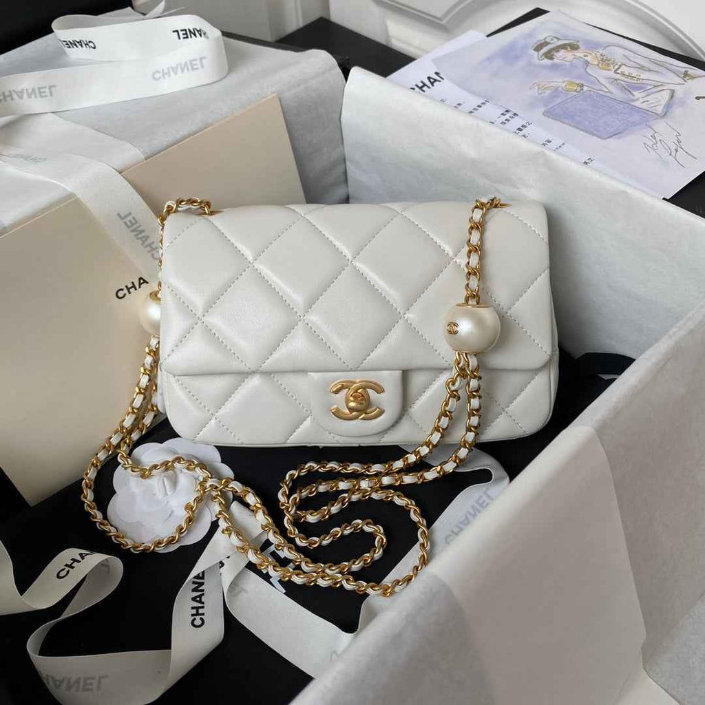Chanel Small Flap bag AS4861 Beige Lambskin