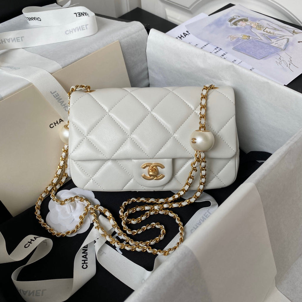 Chanel Small Flap bag AS4861 Beige Lambskin