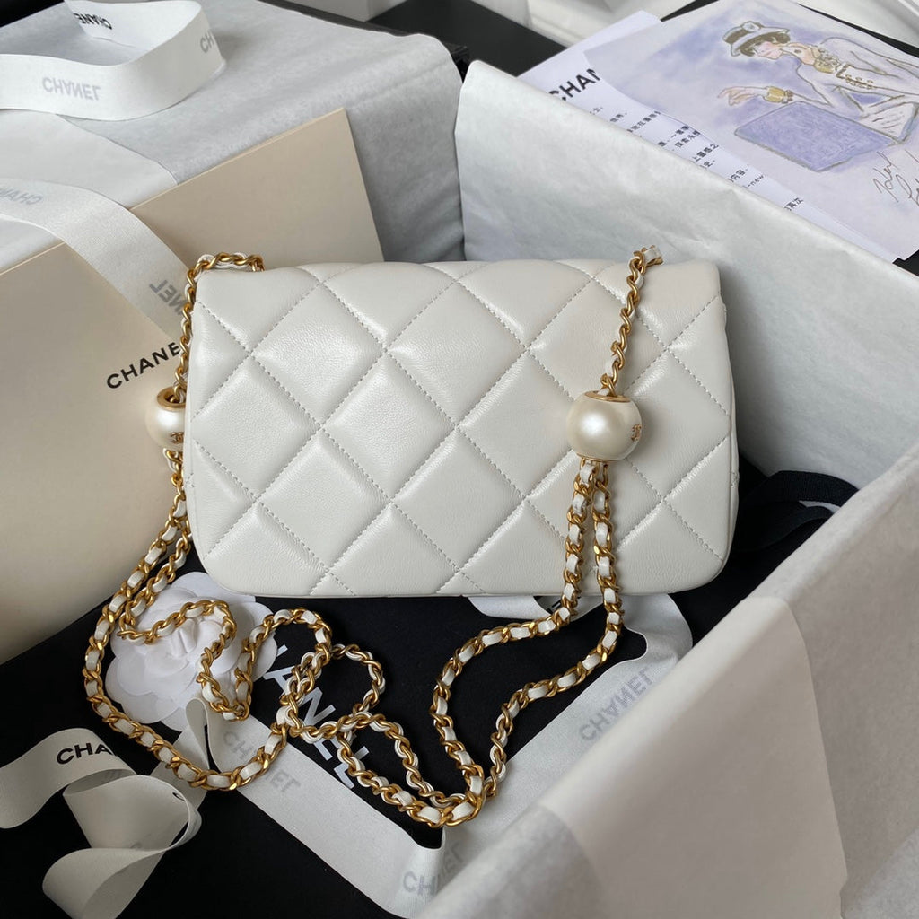 Chanel Small Flap bag AS4861 Beige Lambskin