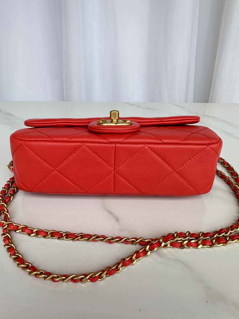 Chanel Small Flap bag AS4861 Red Lambskin