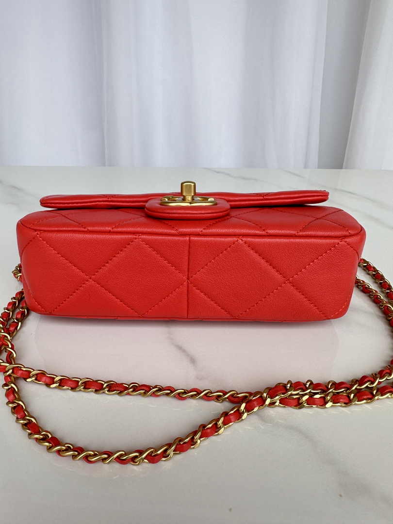 Chanel Small Flap bag AS4861 Red Lambskin