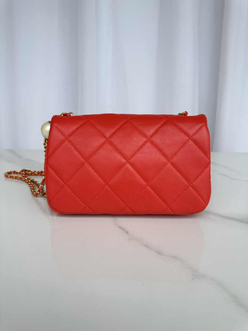 Chanel Small Flap bag AS4861 Red Lambskin
