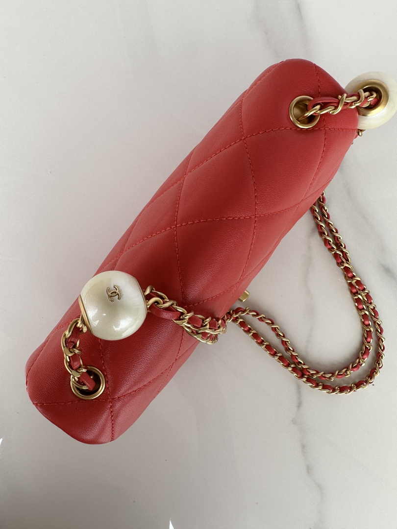 Chanel Small Flap bag AS4861 Red Lambskin