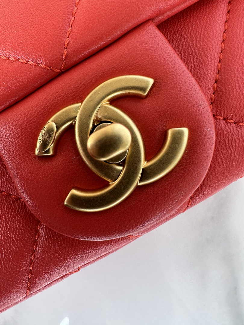 Chanel Small Flap bag AS4861 Red Lambskin