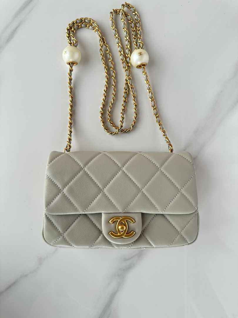 Chanel Small Flap bag AS4861 Gray Lambskin