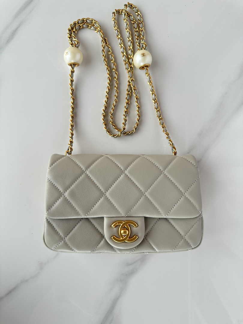 Chanel Small Flap bag AS4861 Gray Lambskin