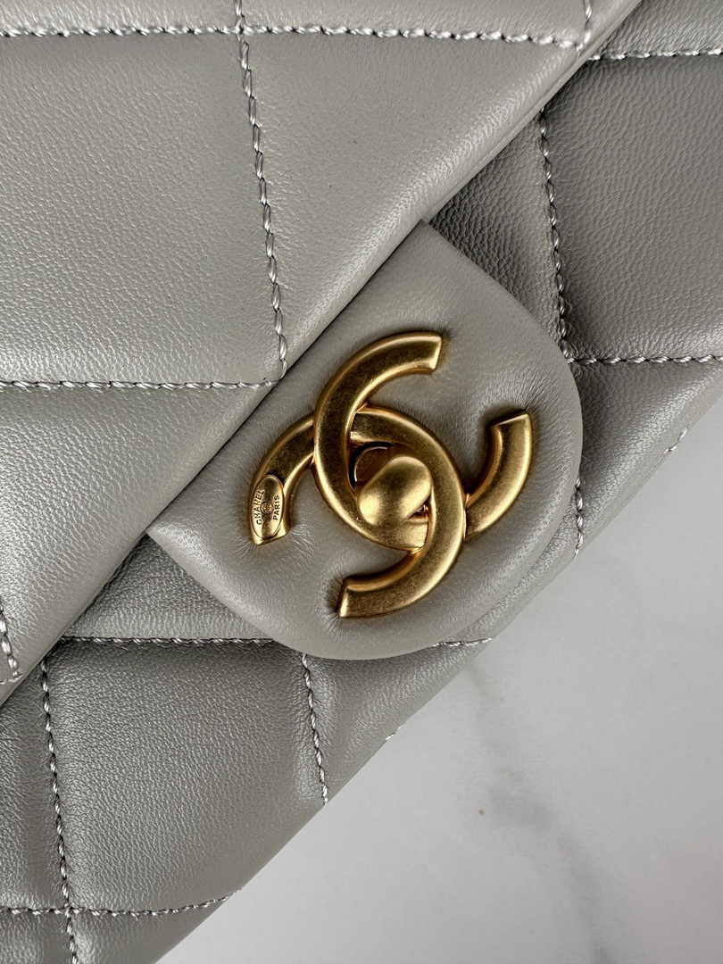 Chanel Small Flap bag AS4861 Gray Lambskin