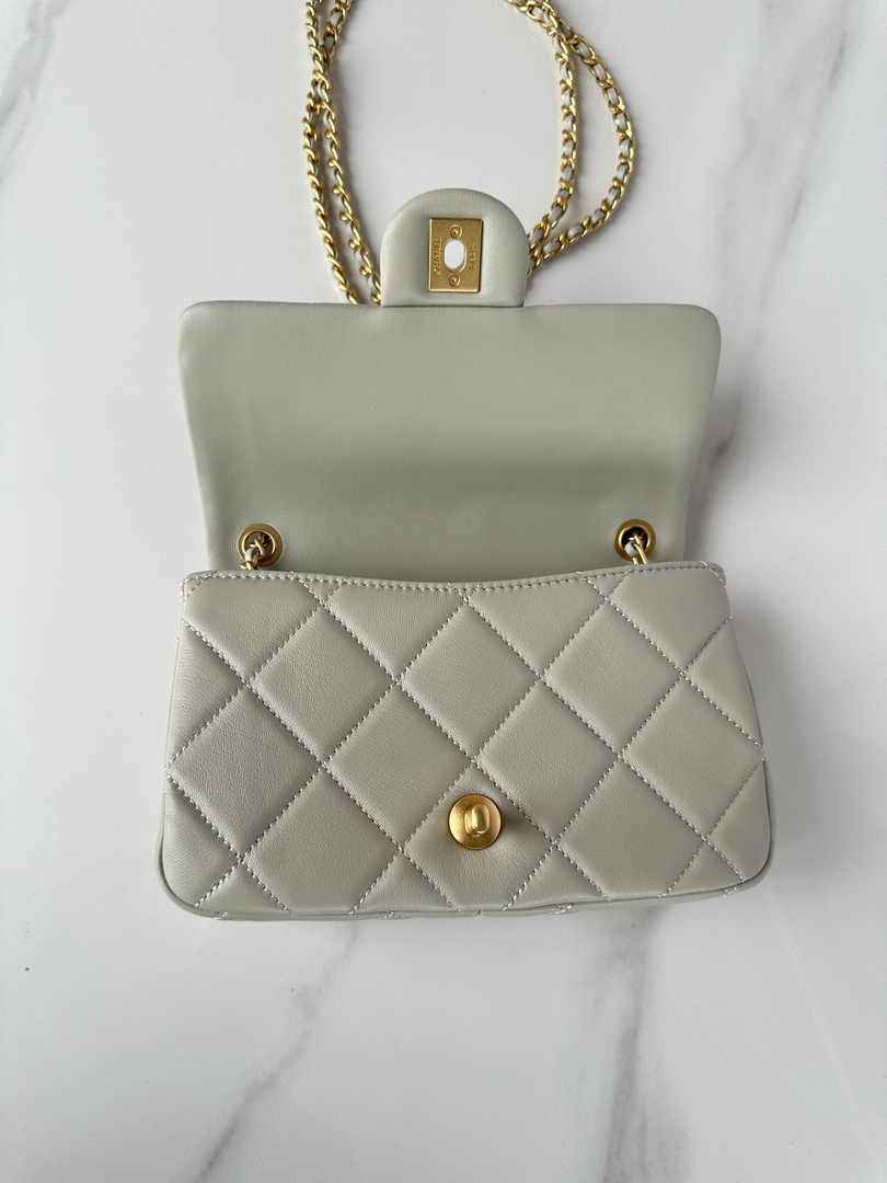 Chanel Small Flap bag AS4861 Gray Lambskin