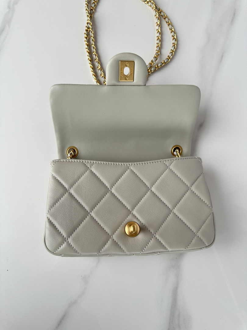 Chanel Small Flap bag AS4861 Gray Lambskin