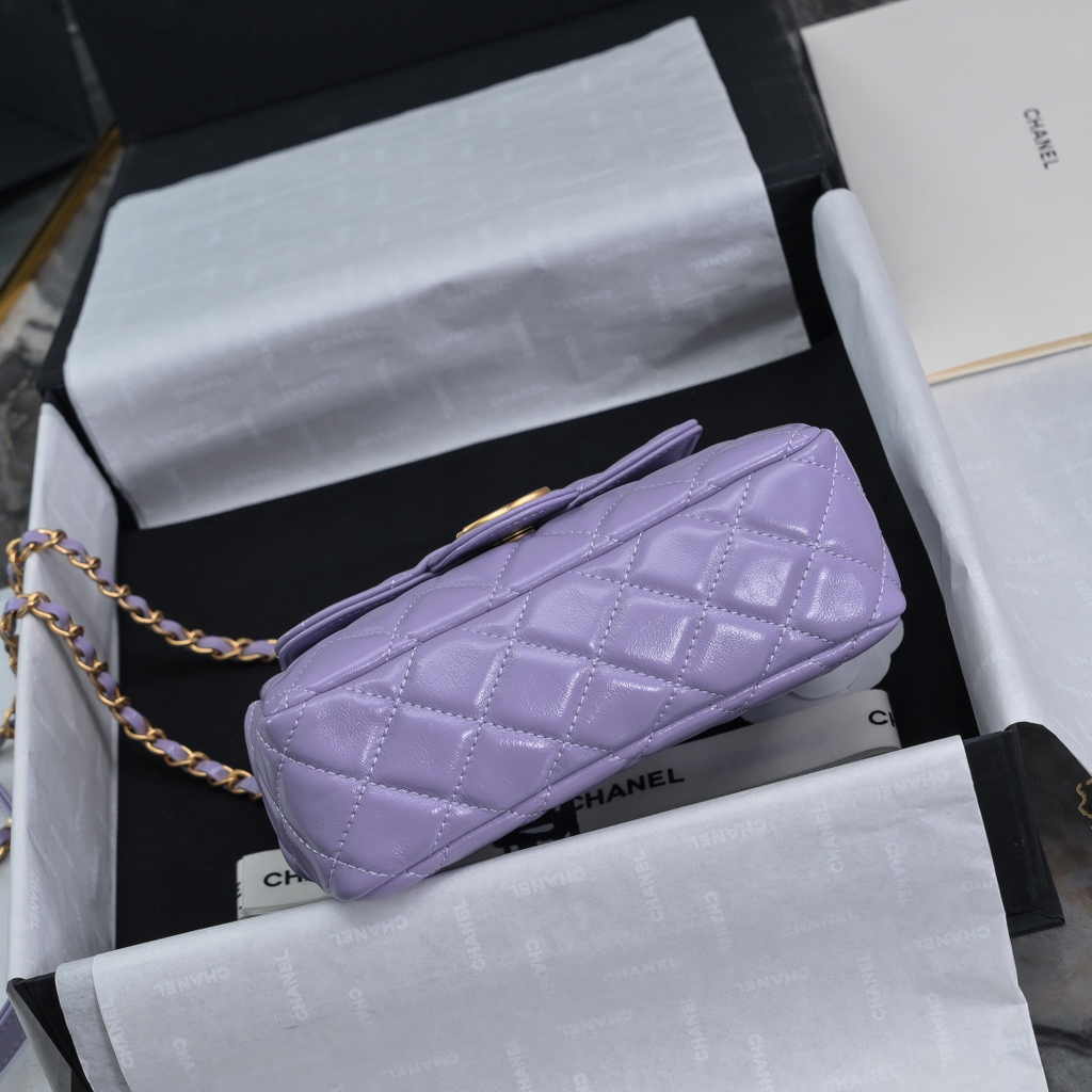 Chanel small hobo bag, AS4323 shiny crumpled calfskin purple
