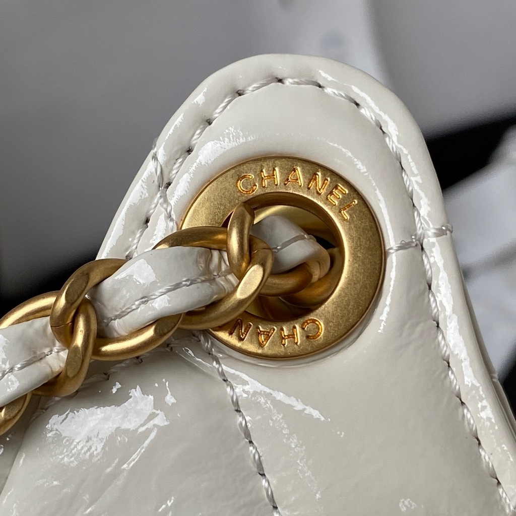 Chanel small hobo bag, AS4323 calfskin white