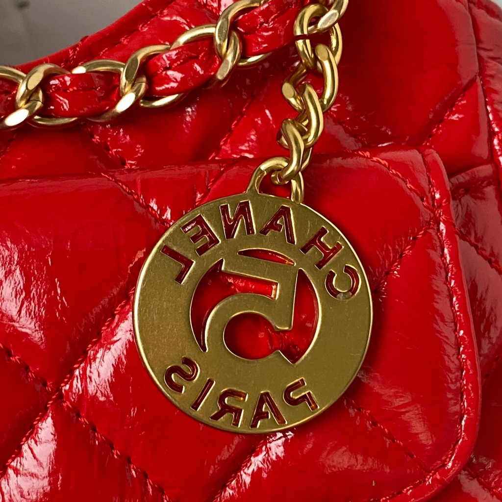 Chanel small hobo bag, AS4323 calfskin red