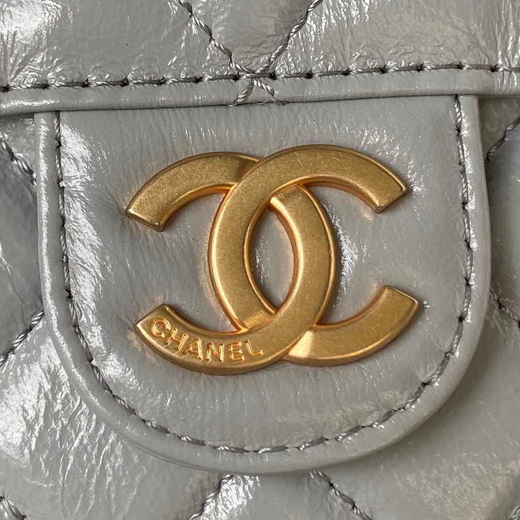 Chanel small hobo bag, AS4323 calfskin gray