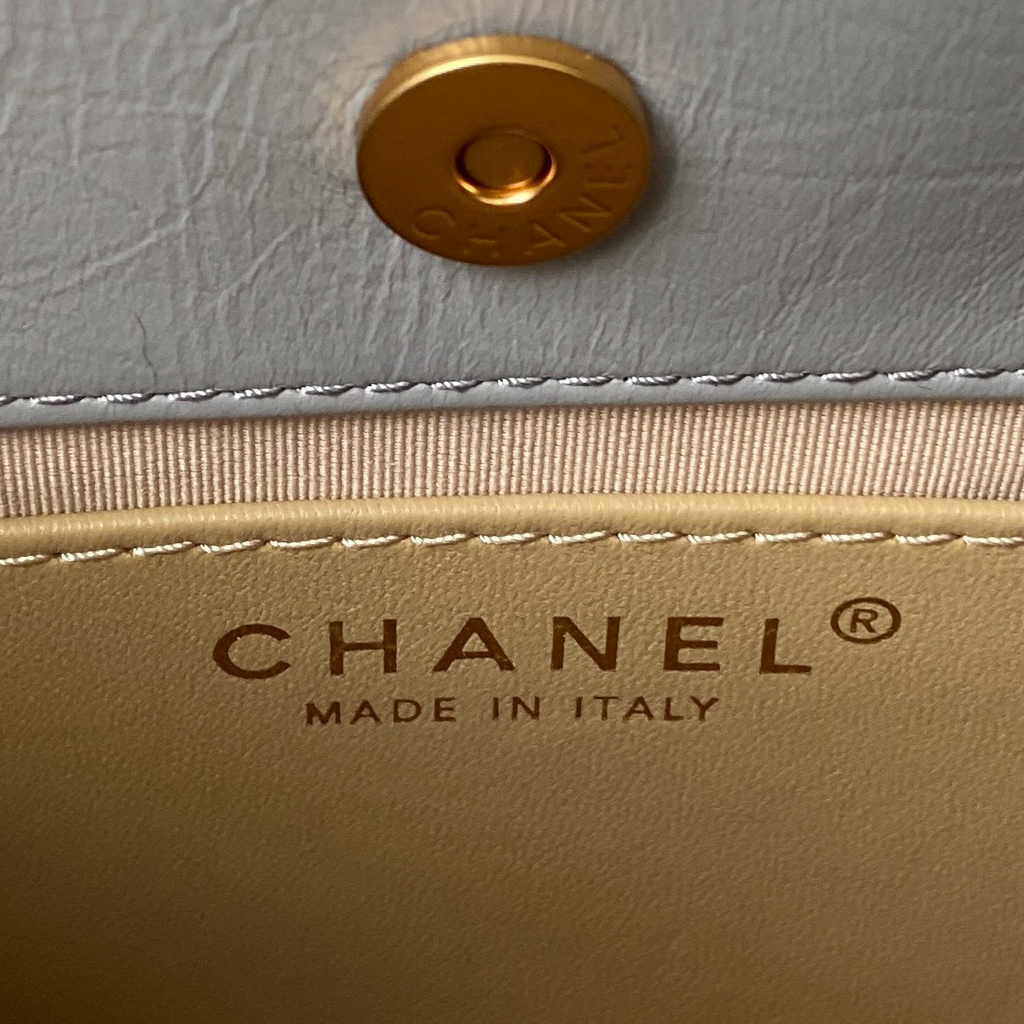 Chanel small hobo bag, AS4323 calfskin gray