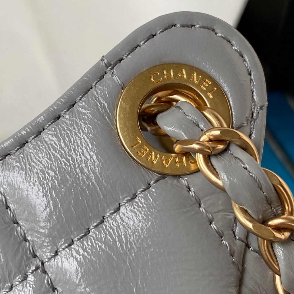Chanel small hobo bag, AS4323 calfskin gray