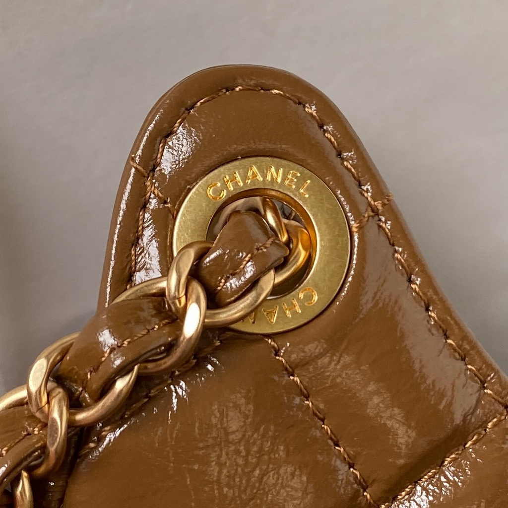 Chanel small hobo bag, AS4323 calfskin brown