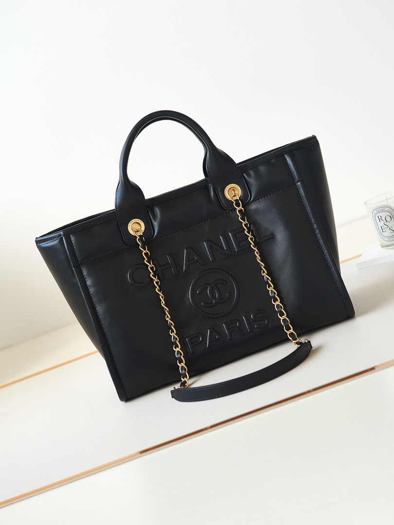 Chanel Small Shopping Bag AS3257 Calfskin Black