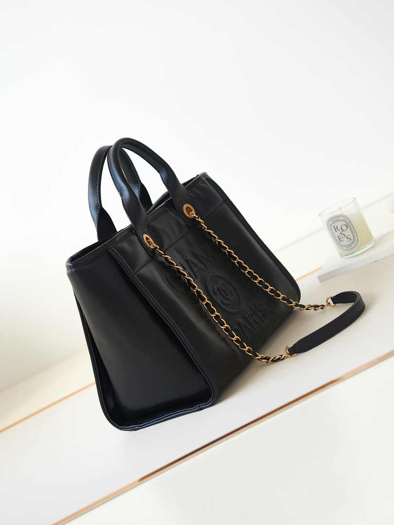 Chanel Small Shopping Bag AS3257 Calfskin Black