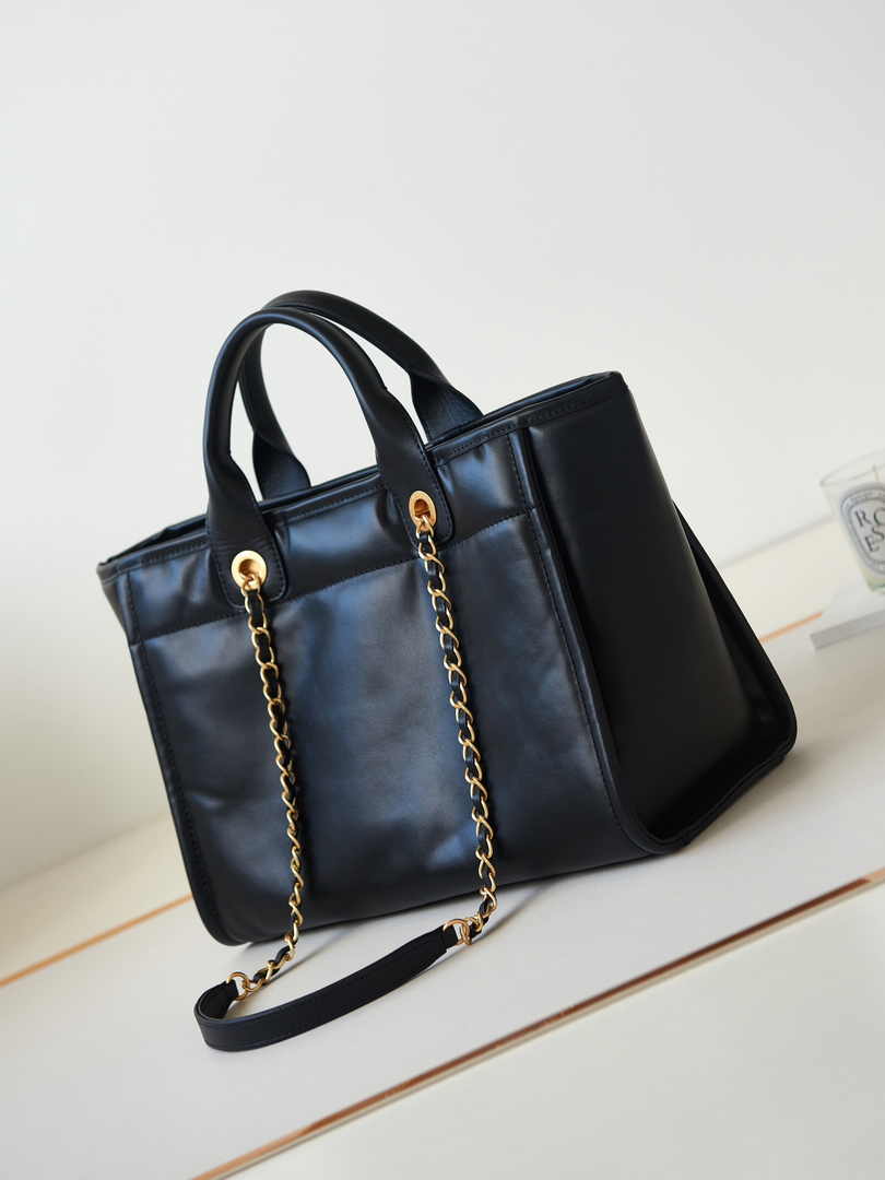 Chanel Small Shopping Bag AS3257 Calfskin Black