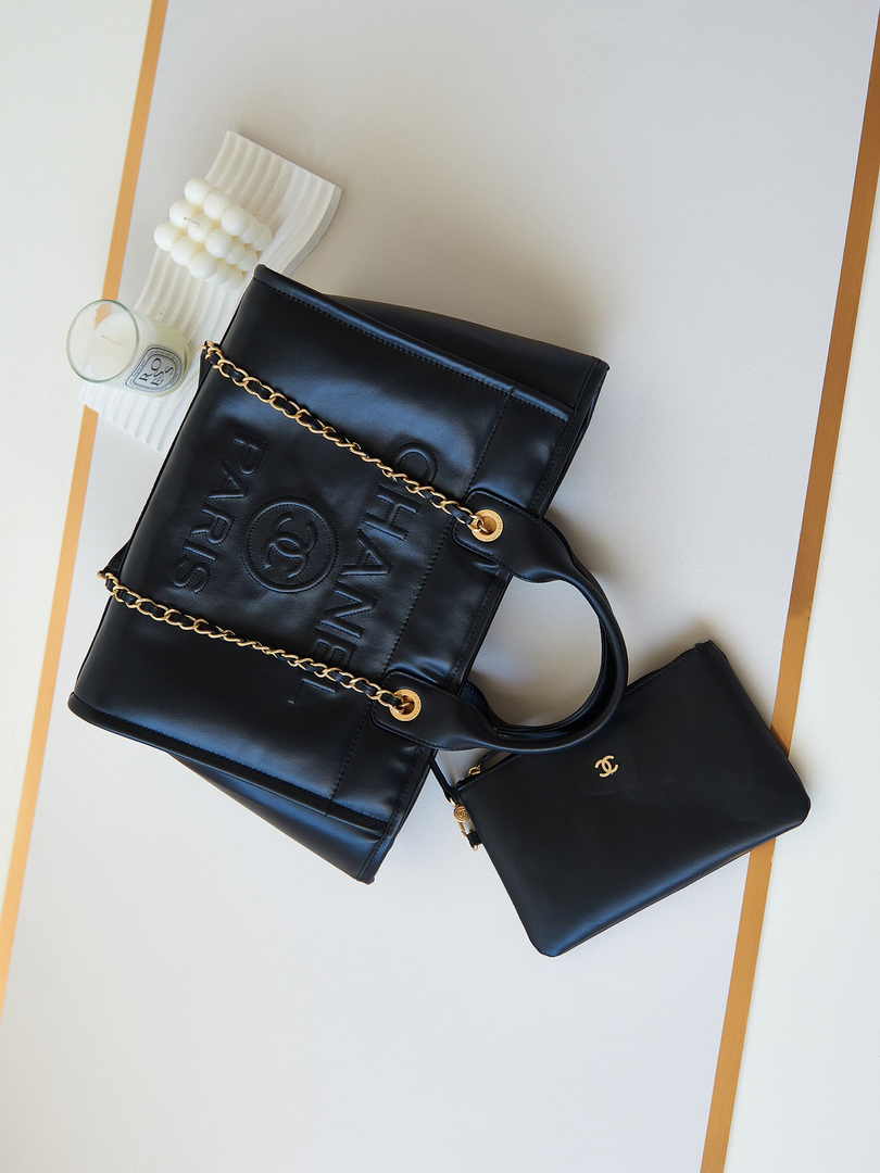 Chanel Small Shopping Bag AS3257 Calfskin Black