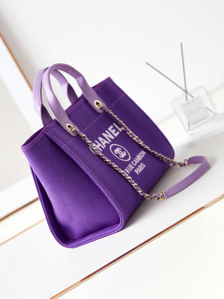 Chanel small shopping bag, AS3257 mixed fibers purple